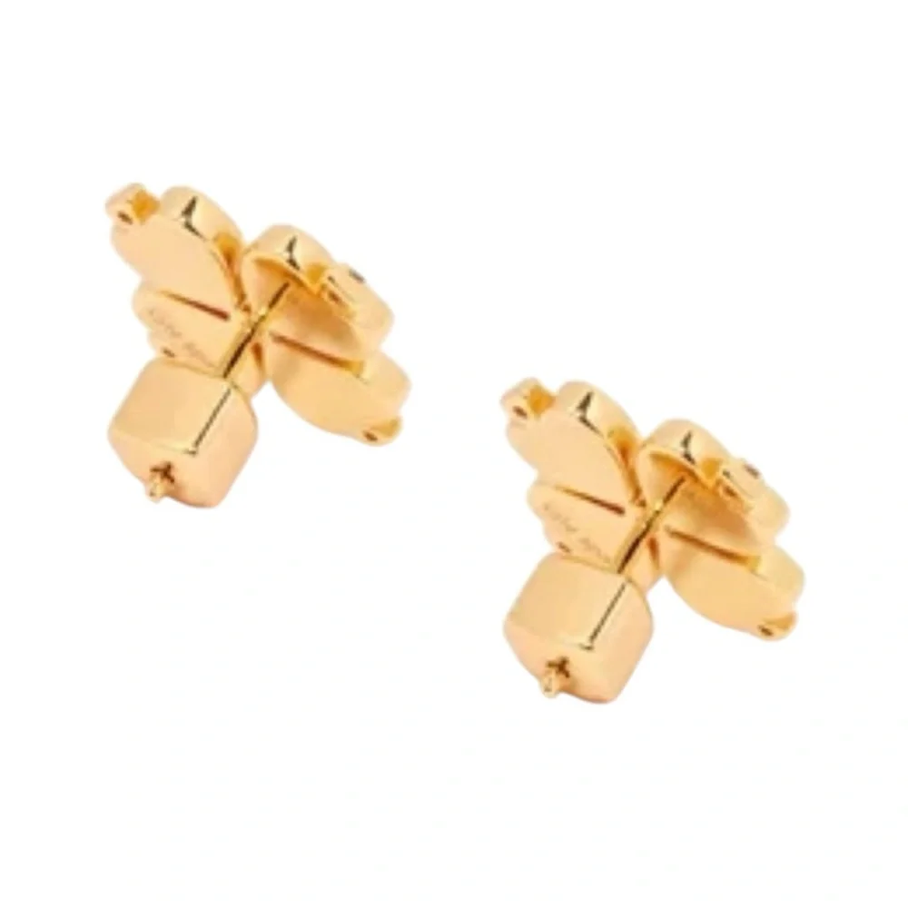 Kate Spade Legacy Logo Stud Earrings - Gold/Mother Of Pearl - Picture 5 of 7